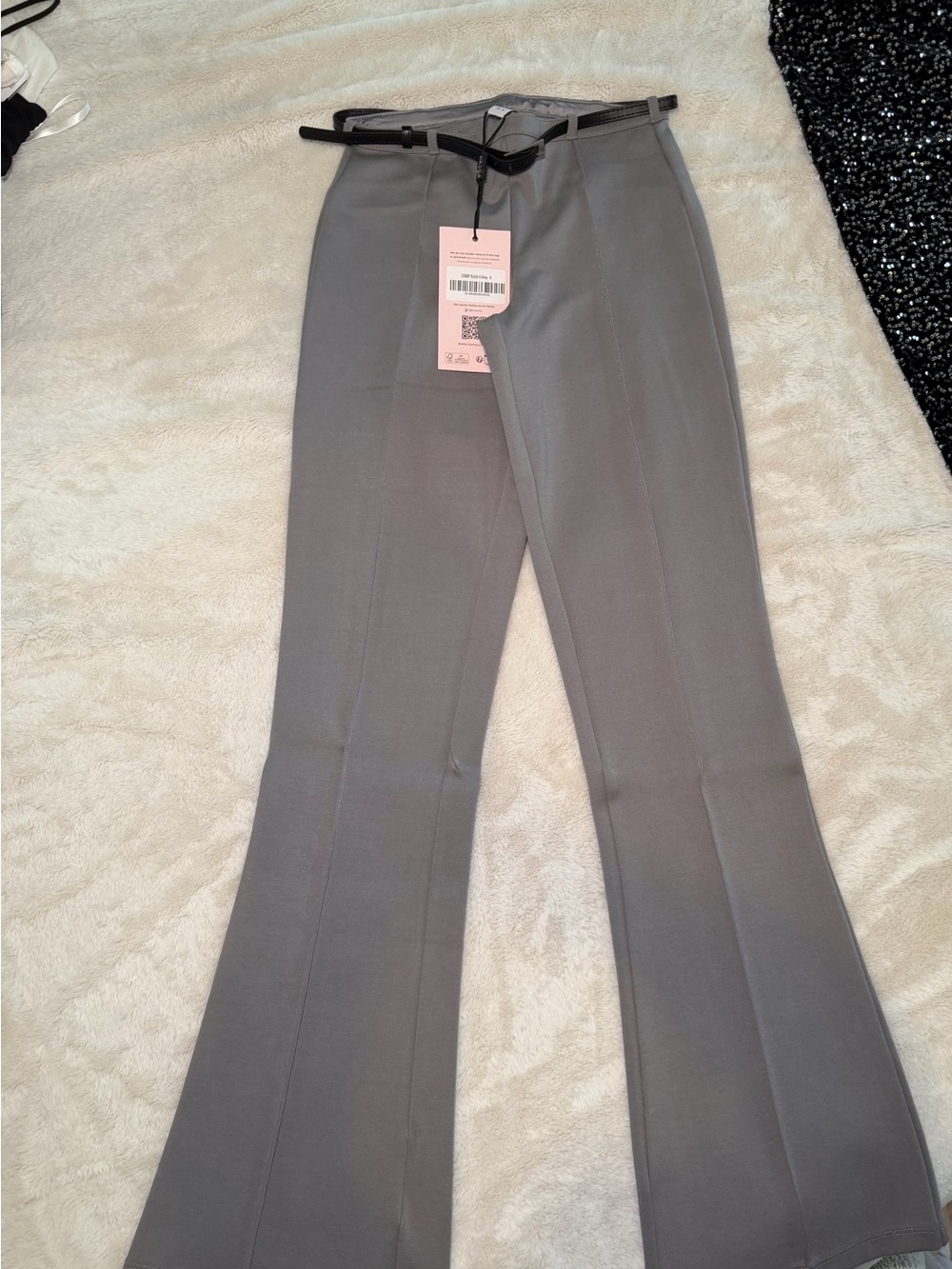 Women's Gray Oh Polly Tailored Flare Pants Brand New